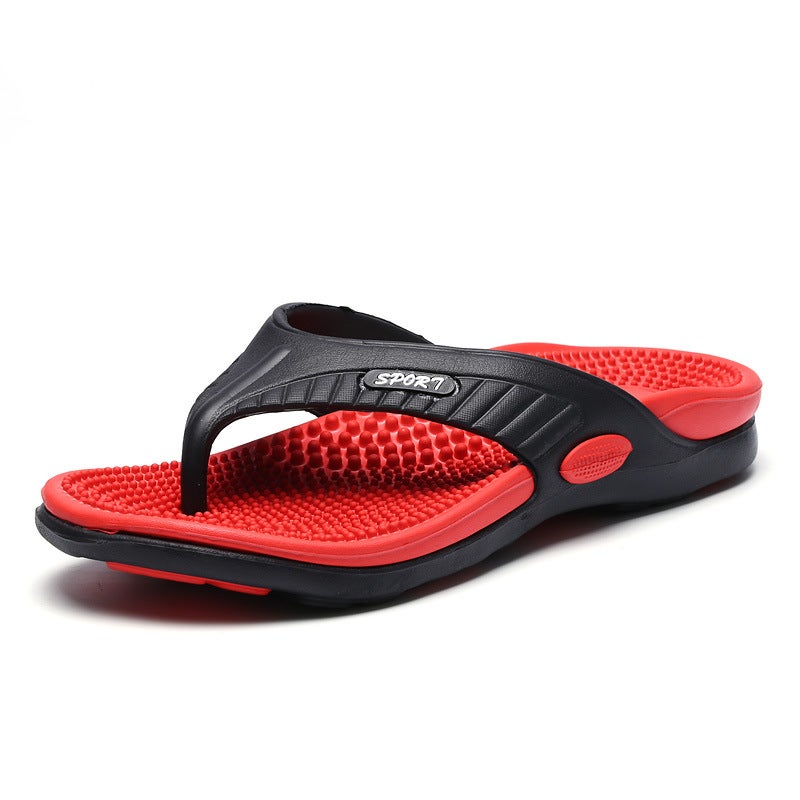 Men'S Flip-Flops Massage Bottom Color Matching Large Size Beach Slippers Outdoor Leisure Flip-Flops Lightweight - Image 5